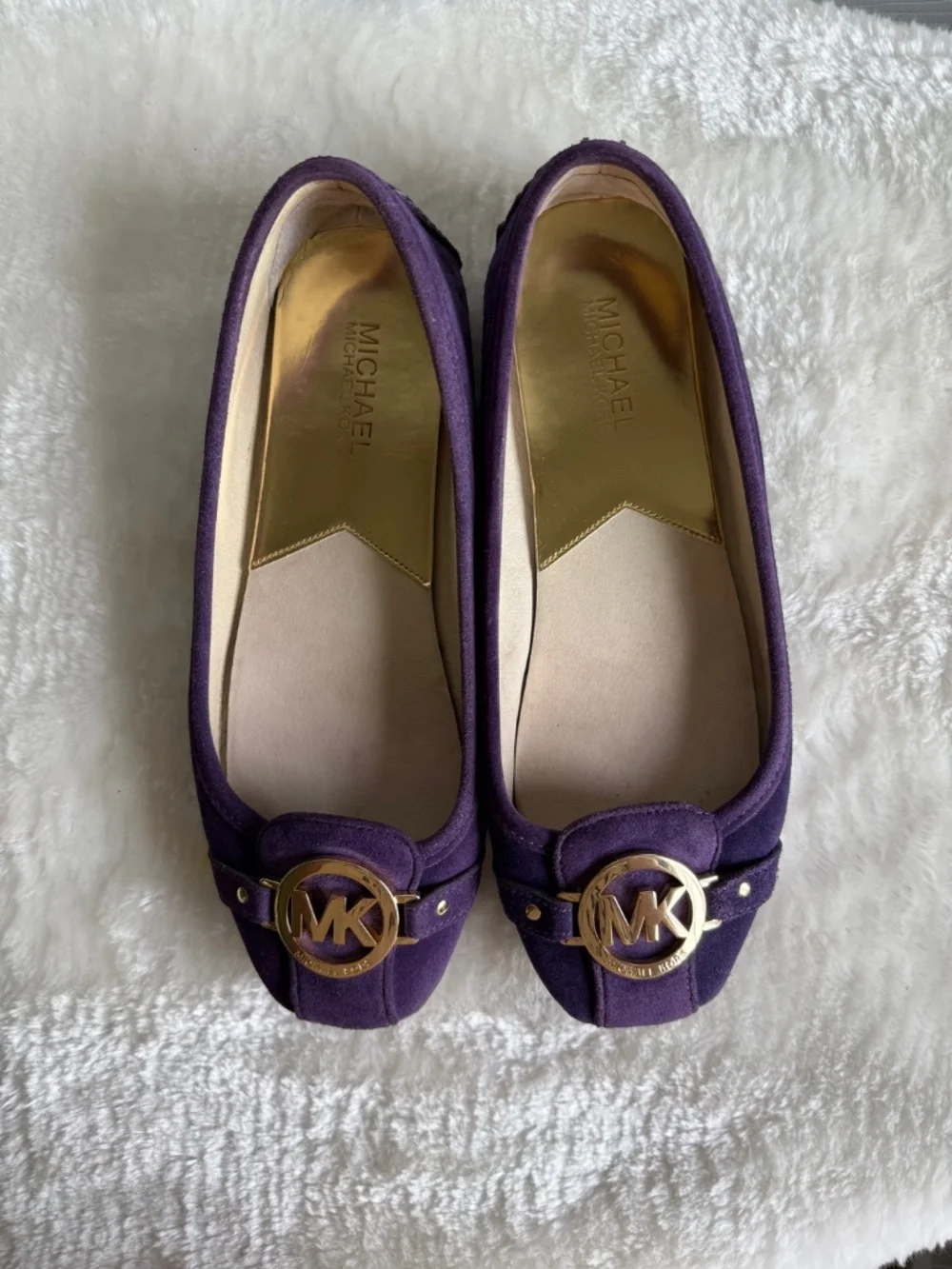 Michael Kors Fulton Moc Purple Suede Flats Moccasins Size 8